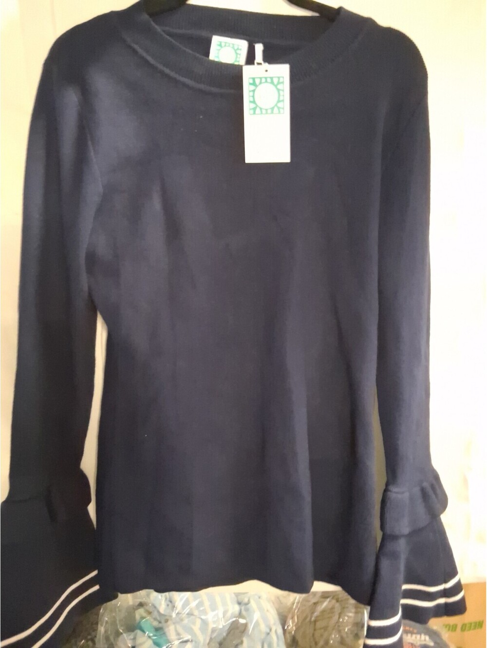 Vfish Womans Navy Long Sleeve Sweater Large H2